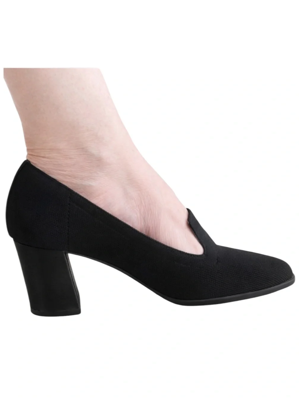 Adrienne Vittadini Block Heel Loafers Black Slip On Career Shoes 8.5